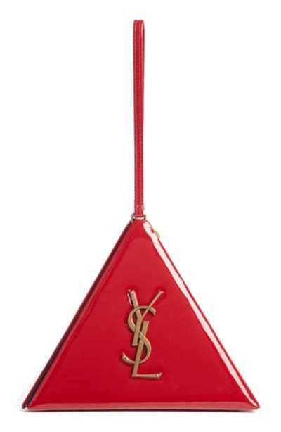 ysl tasche emblem|SAINT LAURENT Patent Pyramid Clutch Rouge.